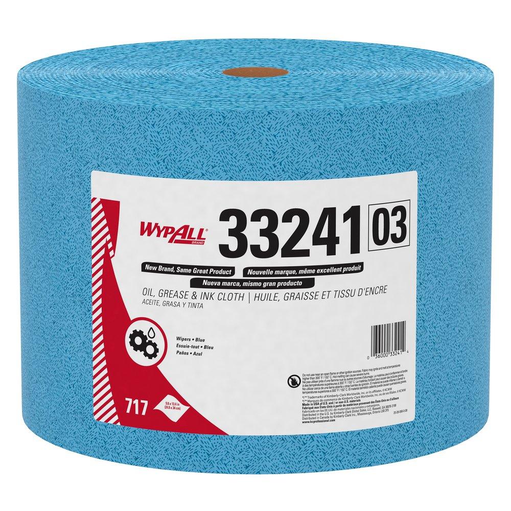 WypAll® Cleaning Wipe 12.2X9.8 IN HydroKnit Blue Jumbo Roll Oil Grease Ink 717 Sheets/Roll 1 Rolls/Case 717 Sheets/Case