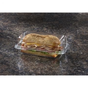 Take-Out Container Hinged With Dome Lid 9X5 IN PET Clear Rectangle 240/Case