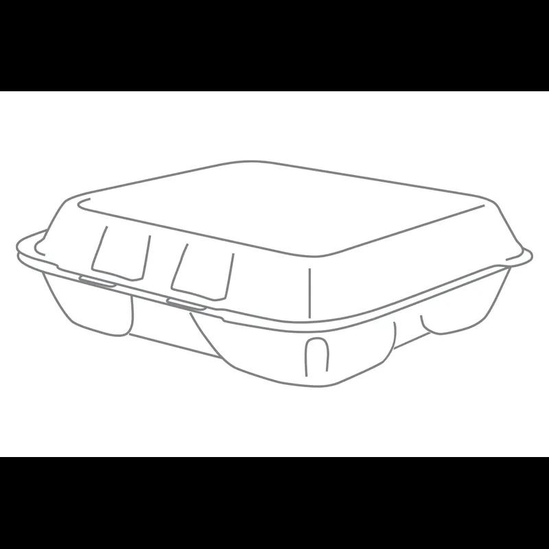 Regal Take-Out Container Hinged 7.63X8.31X2.25 IN Polystyrene Foam White Not Vented Grease Resistant 200/Case