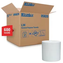 WypAll® L30 Cleaning Wipe 14.2X9.8 IN DRC White Centerpull 300 Sheets/Roll 2 Rolls/Case 600 Sheets/Case