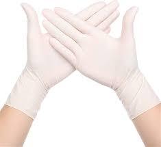 Non-Medical Gloves Large (LG) White Nitrile Rubber Disposable Powder-Free 100 Count/Pack 10 Packs/Case 1000 Count/Case