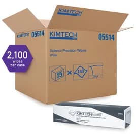 Kimtech™ Science Cleaning Wipe 14.43X16.4 IN 1 Tissue Paper White Precision 144 Count/Box 15 Box/Case 2160 Count/Case