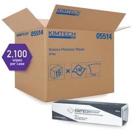 Kimtech™ Science Cleaning Wipe 14.43X16.4 IN 1 Tissue Paper White Precision 144 Count/Box 15 Box/Case 2160 Count/Case
