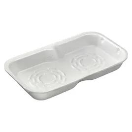 Burger Patty Tray 9.782X5.622X1.33 IN 2 Compartment Polystyrene Foam White Rectangle 300/Case