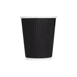 Karat® Hot Cup Ripple 8 OZ Paper Black 80MM 500/Case