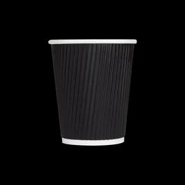 Karat® Hot Cup Ripple 8 OZ Paper Black 80MM 500/Case