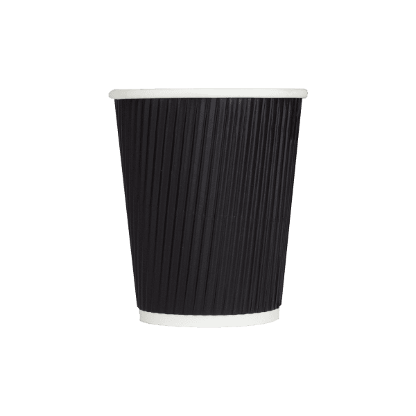 Karat® Hot Cup Ripple 8 OZ Paper Black 80MM 500/Case