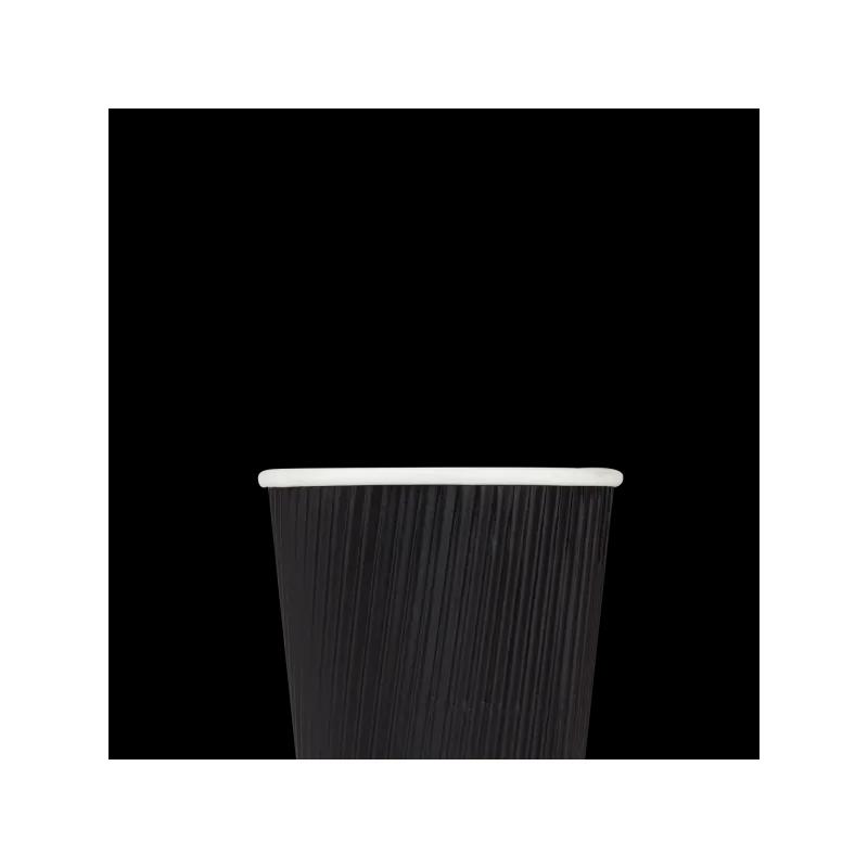 Karat® Hot Cup Ripple 8 OZ Paper Black 80MM 500/Case