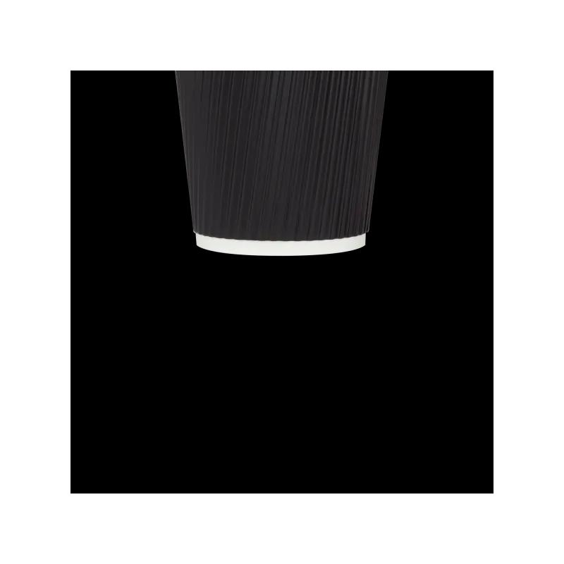 Karat® Hot Cup Ripple 8 OZ Paper Black 80MM 500/Case