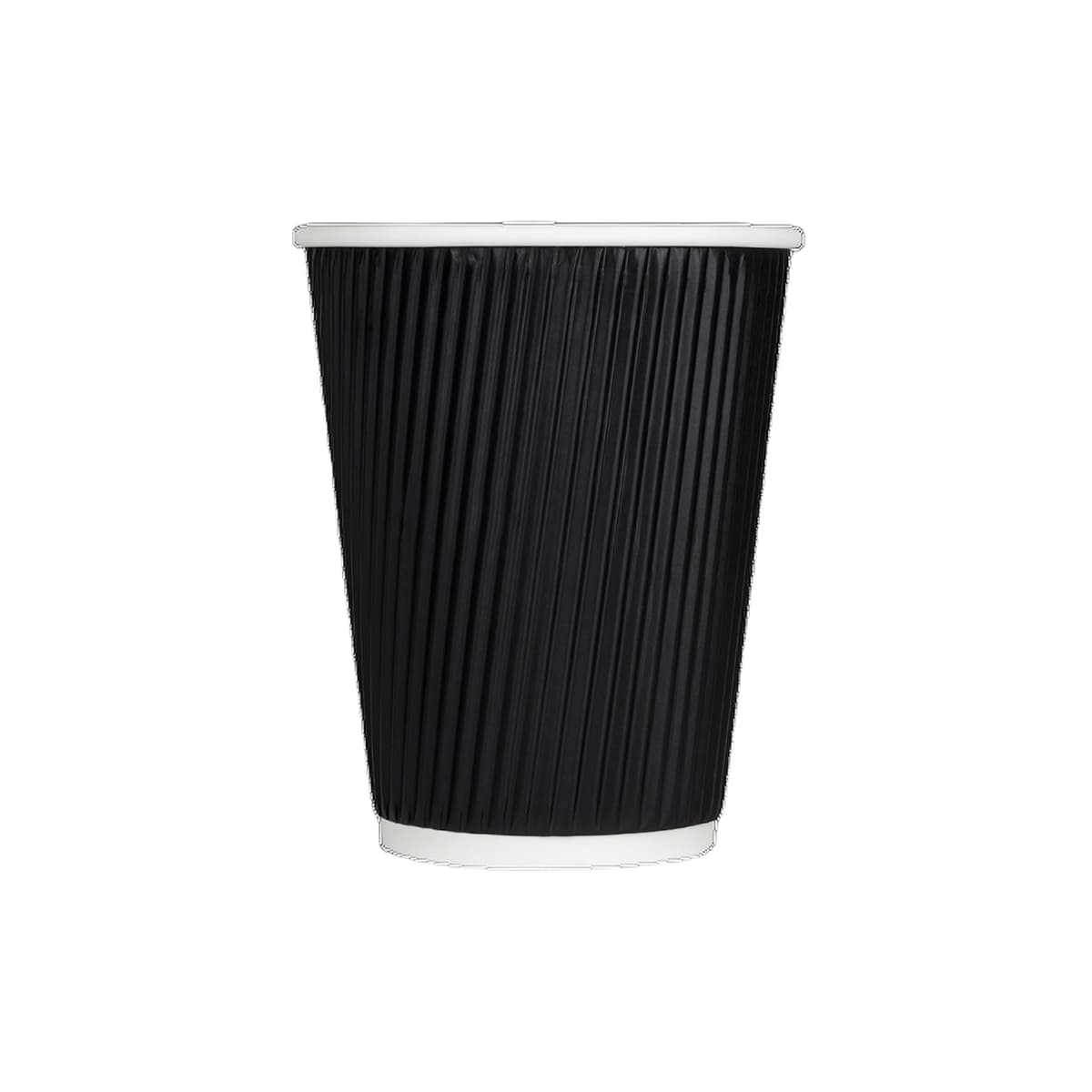 Karat® Hot Cup 12 OZ Paper Black 90MM Rippled 500/Case