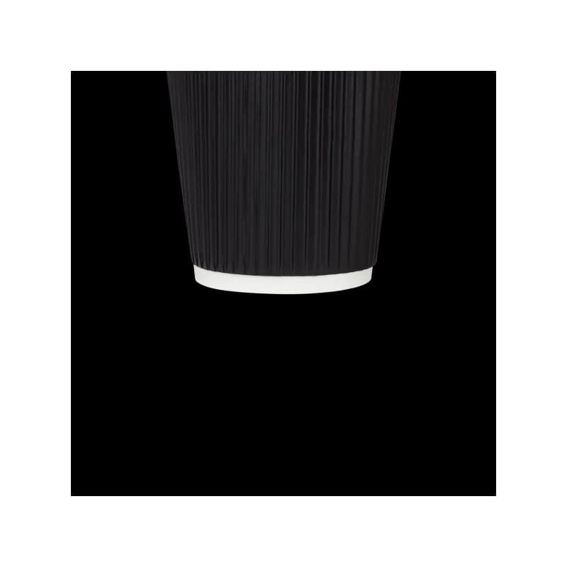 Karat® Hot Cup 12 OZ Paper Black 90MM Rippled 500/Case