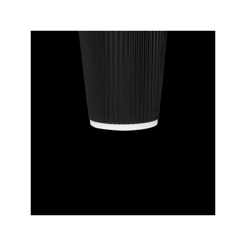 Karat® Hot Cup Insulated Ripple 16 OZ Double Wall Poly-Coated Paper Black 500/Case