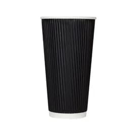 Karat® Hot Cup Ripple 20 OZ Paper Black 90MM 500/Case