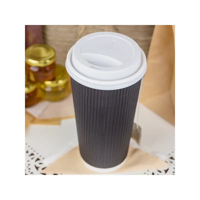 Karat® Hot Cup Ripple 20 OZ Paper Black 90MM 500/Case