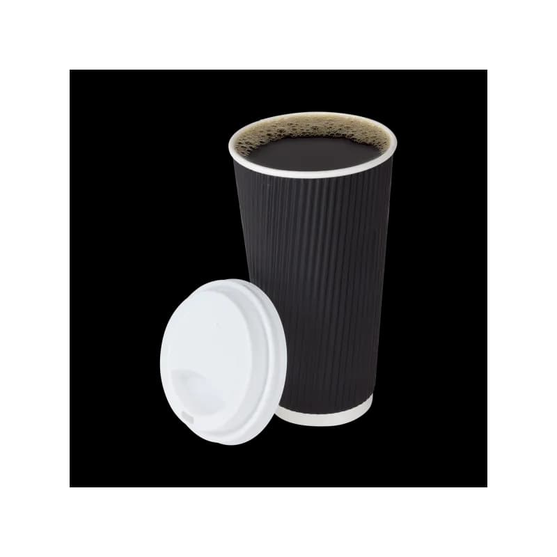 Karat® Hot Cup Ripple 20 OZ Paper Black 90MM 500/Case