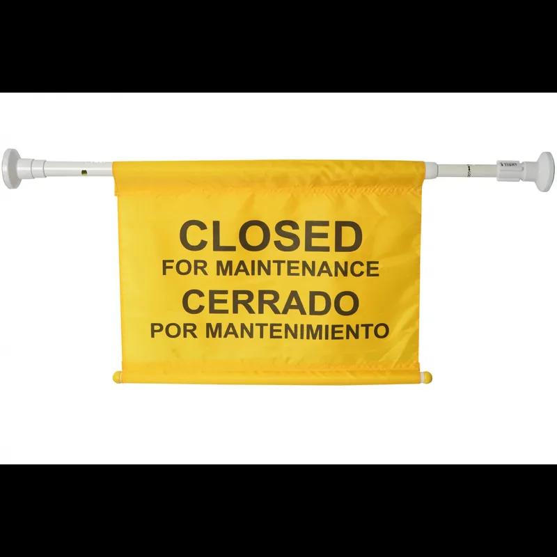 Closed For Maintenance Sign Yellow Black Bilingual 1/Each
