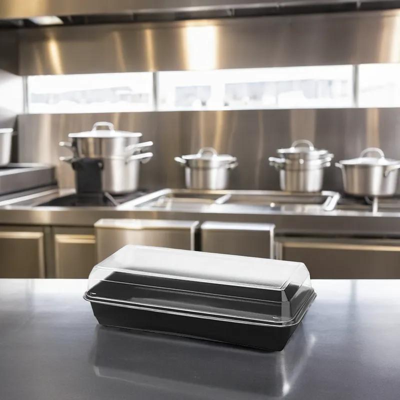 Solo® Creative Carryouts® BoxLine™ Hoagie & Sub Take-Out Container Hinged With Dome Lid 10.62X5.375 IN PS Clear 200/Case
