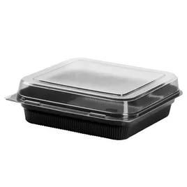Solo® Lunch Cold Take-Out Box Hinged 8.5X9.13X2.76 IN PS Black Clear 100/Case