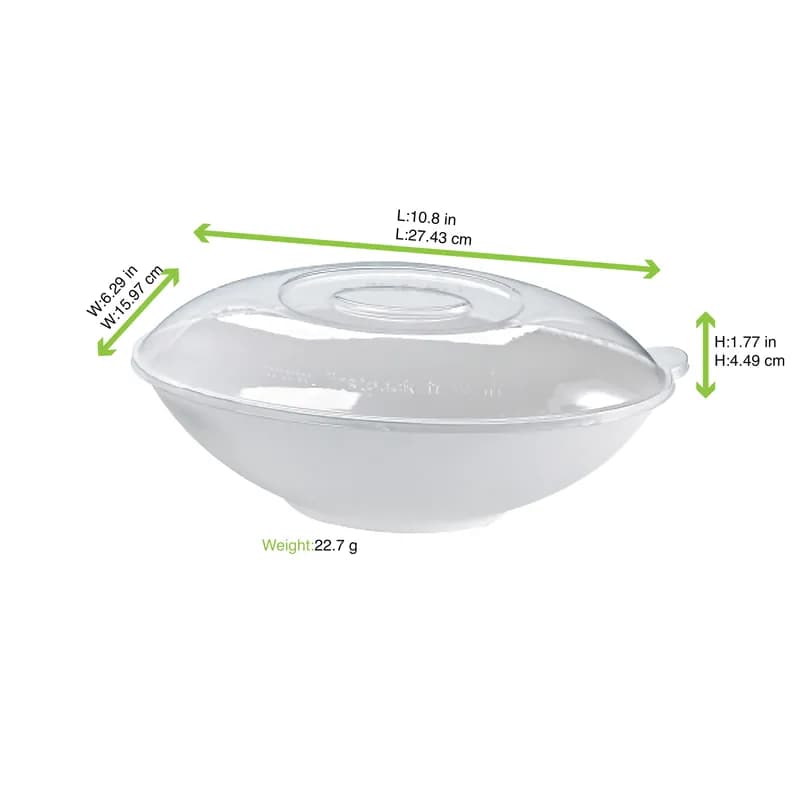 Lid 10.8X6.29X1.77 IN PET Clear For Bowl Freezer Safe 50 Count/Pack 2 Packs/Case 100 Count/Case