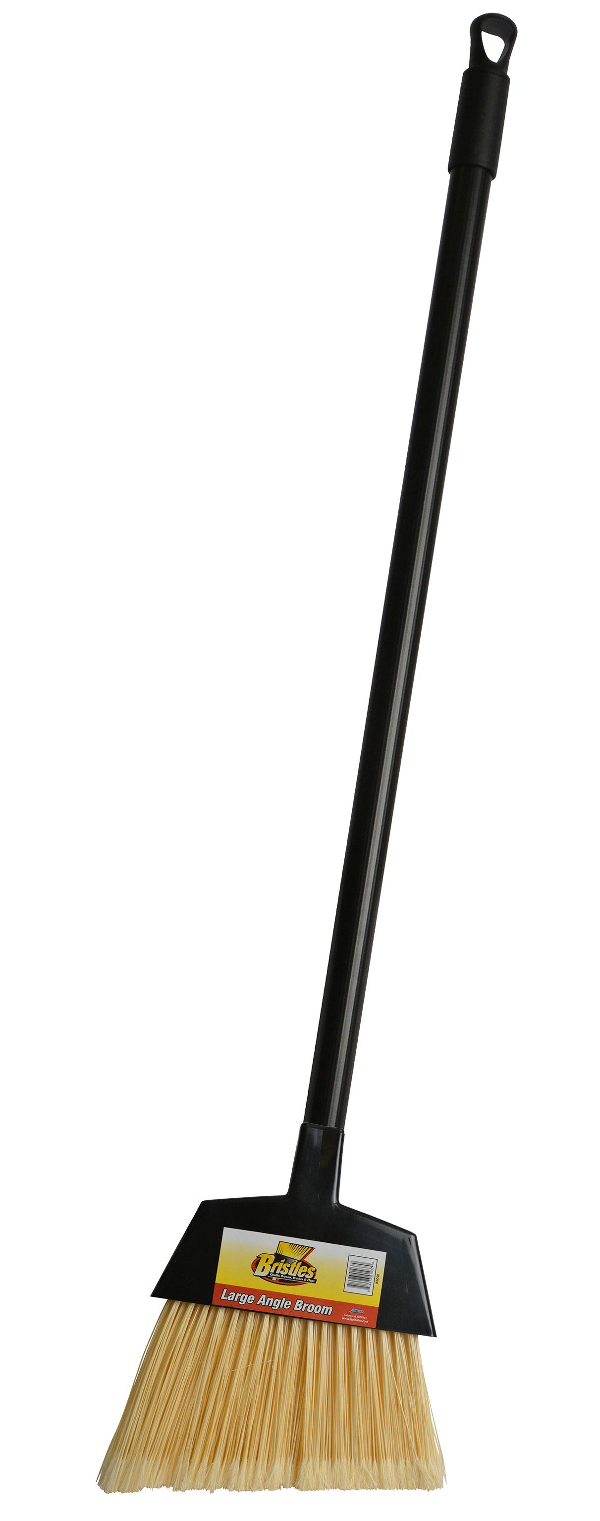 Bristles Indoor Broom Large (LG) 48IN Natural Black Metal Plastic Vinyl Coated Threaded Angled 1/Each