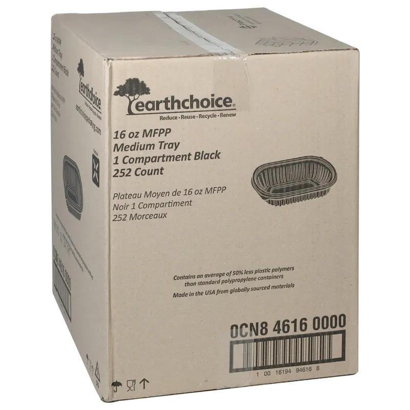 Take-Out Container Base 8.125X6.5X1 IN MFPP Black Rectangle Microwave Safe Soak-Proof 250/Case