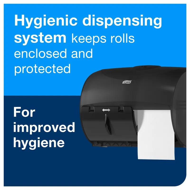 Tork OptiCore® T11 Toilet Paper Dispenser 7.18X11.036X8.18 IN Plastic Black 2-Roll Universal Twin Spool 1/Each