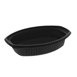 Casserole Take-Out Container Base With Dome Lid 7.875X5.25X2.5 IN MFPP Black Oval Leak Resistant 252/Case