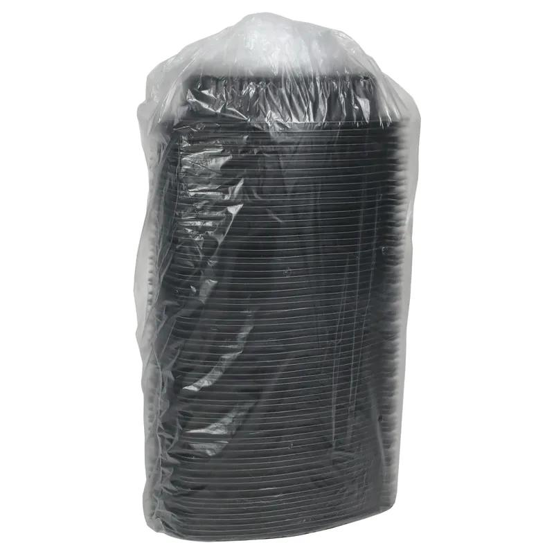 Casserole Take-Out Container Base With Dome Lid 7.875X5.25X2.5 IN MFPP Black Oval Leak Resistant 252/Case