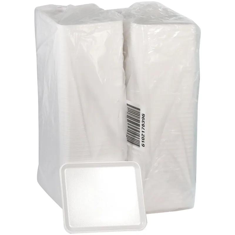 12S Supermarket Tray 11X9X0.65 IN Polystyrene Foam White Rectangle 250/Case