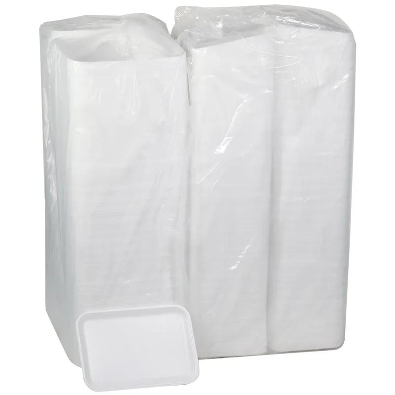 20S Tray 8.7X6.2X0.65 IN Polystyrene Foam White Rectangle 500/Case