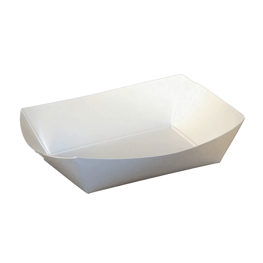 Food Tray 2.5 LB Paper White Rectangle 500/Case