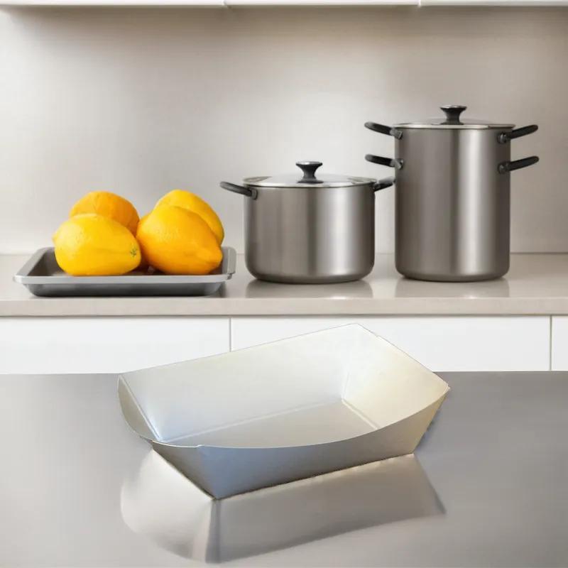 Food Tray 2.5 LB Paper White Rectangle 500/Case