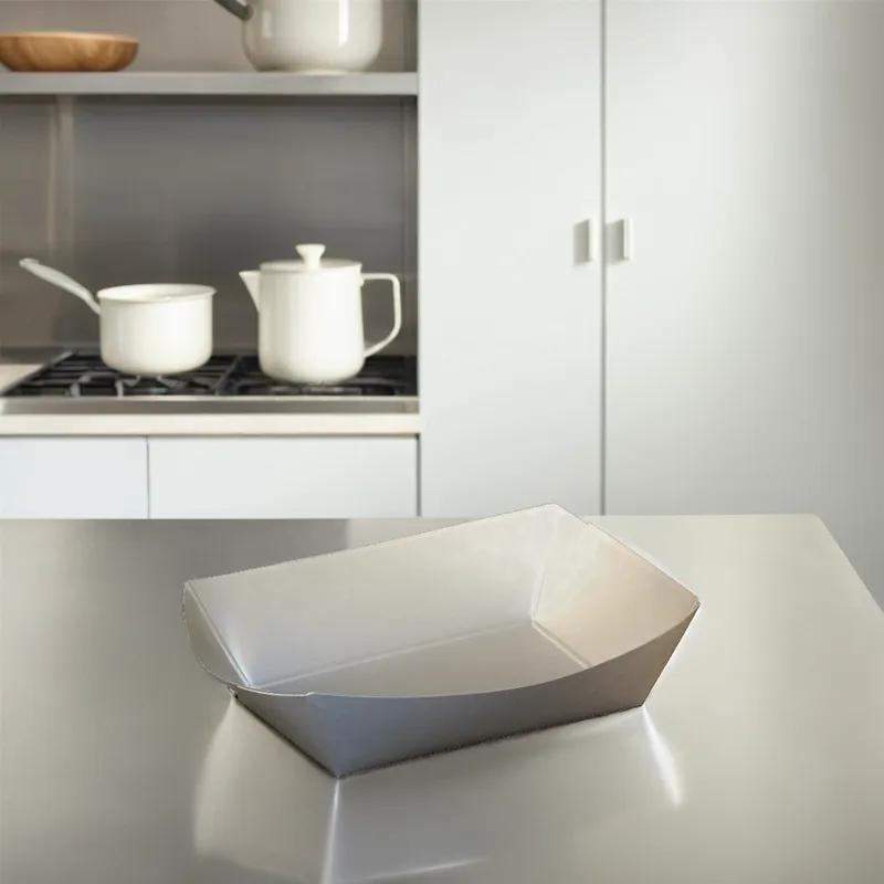 Food Tray 2.5 LB Paper White Rectangle 500/Case