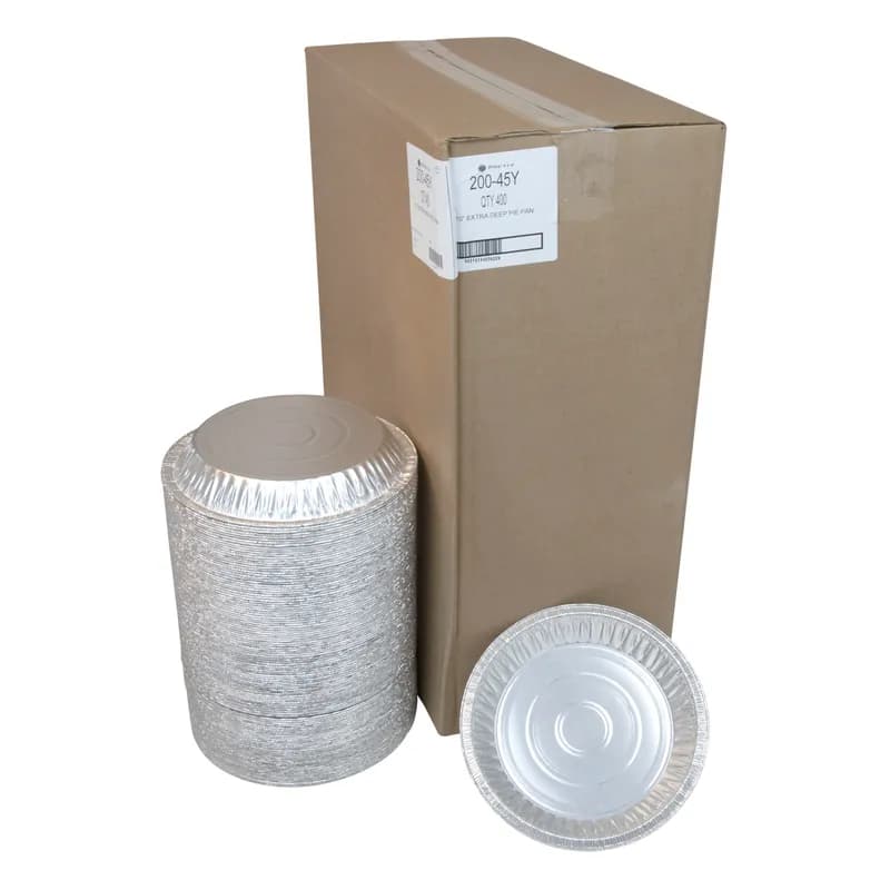 Pie Plate 29.5 OZ 10X1.14 IN Aluminum Silver Round Extra Deep 400/Case