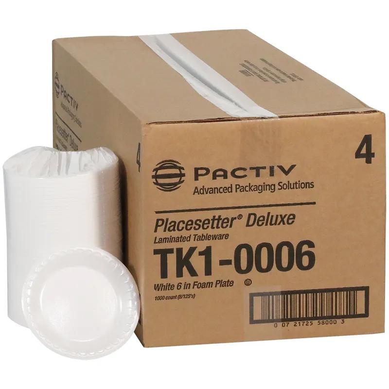 Placesetter® Plate 6X0.6 IN Foam White Non-Absorbent Durable Cut Resistant 1000/Case