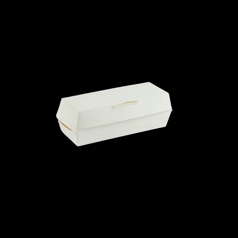 Hot Dog Take-Out Box Hinged 6.5X2.5X2.25 IN Paper White Rectangle 500/Case
