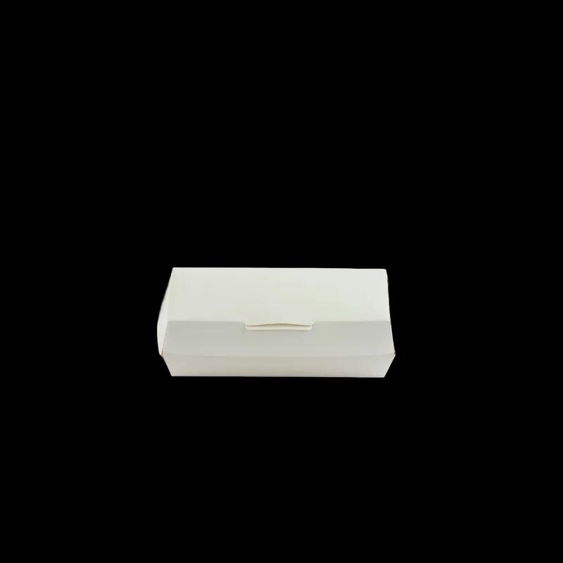 Hot Dog Take-Out Box Hinged 6.5X2.5X2.25 IN Paper White Rectangle 500/Case