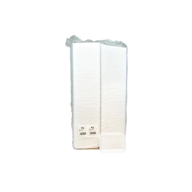 2 Supermarket Tray 8.2X5.7X0.91 IN Polystyrene Foam White Rectangle 500/Case