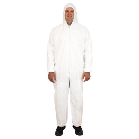 Coveralls Large (LG) White PP 25/Case