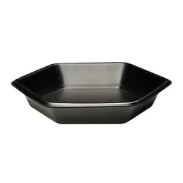 Take-Out Container Base 9.25X1.75 IN Plastic Black Hexagon Deep 200/Case