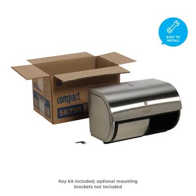 Compact® Toilet Paper Dispenser Stainless Steel Silver Side-by-Side Standard Coreless High Capacity 1/Each