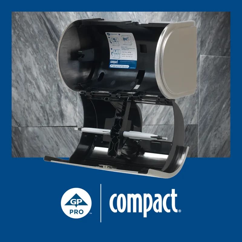 Compact® Toilet Paper Dispenser Stainless Steel Silver Side-by-Side Standard Coreless High Capacity 1/Each