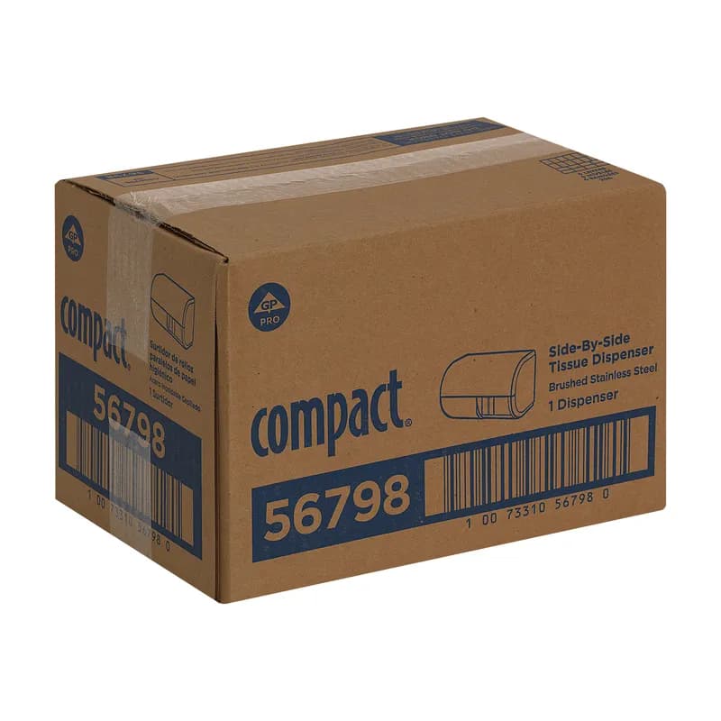 Compact® Toilet Paper Dispenser Stainless Steel Silver Side-by-Side Standard Coreless High Capacity 1/Each