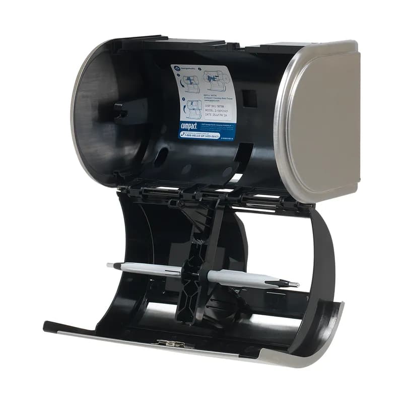 Compact® Toilet Paper Dispenser Stainless Steel Silver Side-by-Side Standard Coreless High Capacity 1/Each