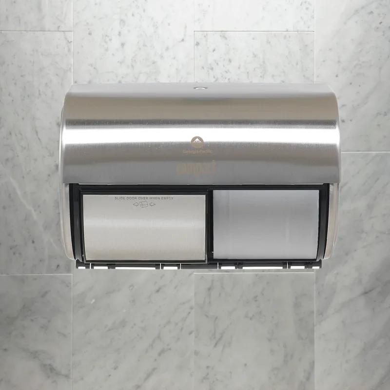 Compact® Toilet Paper Dispenser Stainless Steel Silver Side-by-Side Standard Coreless High Capacity 1/Each