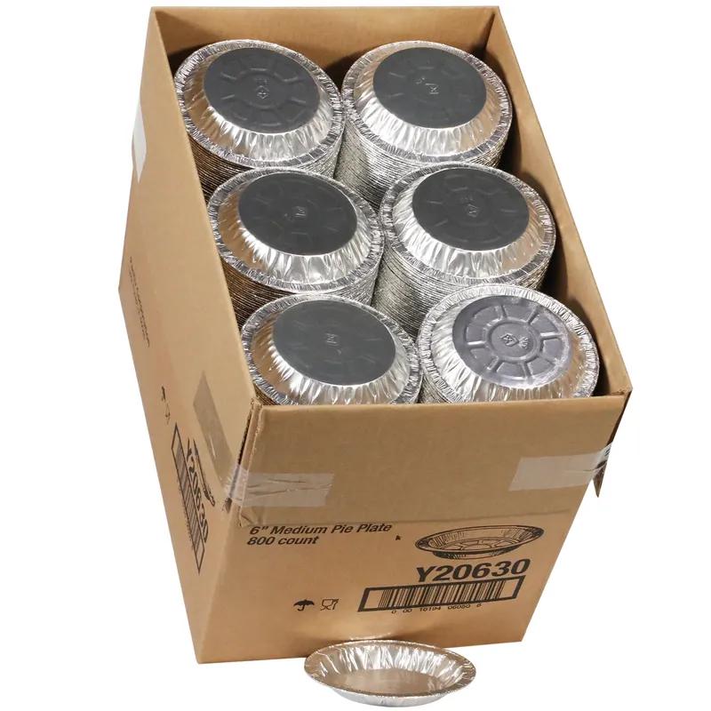 Pie Plate 7.5 OZ 6X0.828 IN Aluminum Silver Medium Ovenable 800/Case
