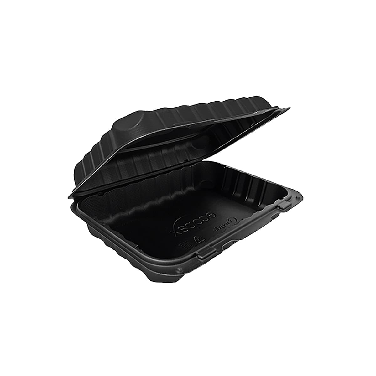 Take-Out Container Hinged 9.25X6.5X2.25 IN PP Black 150/Case