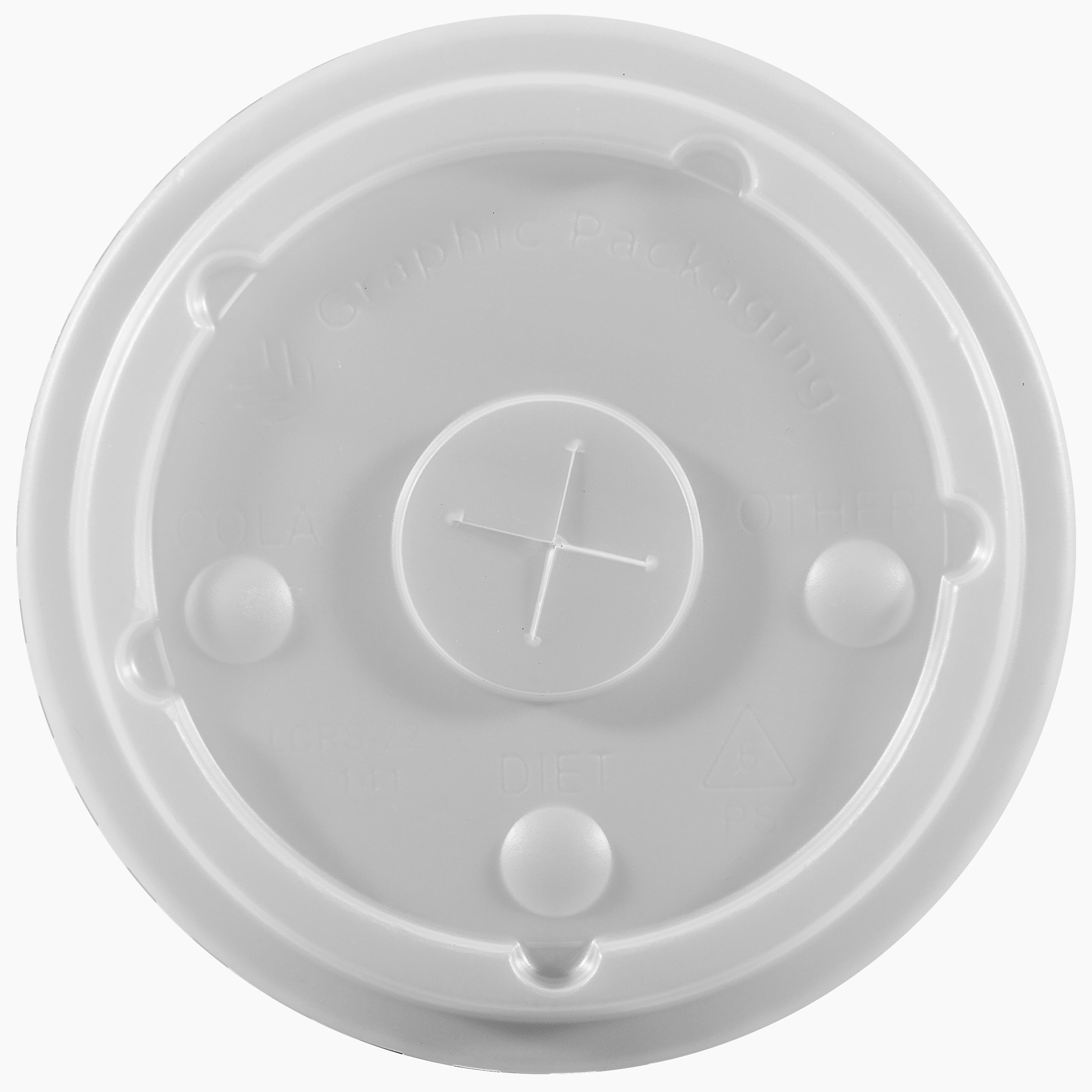 Lid Flat PS Translucent For 12-24 OZ Cold Cup With Hole Identification 1000/Case