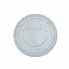 Solo® Lid Flat 3.7X0.4 IN PET Clear For 16 OZ Cold Cup With Hole 1000/Case
