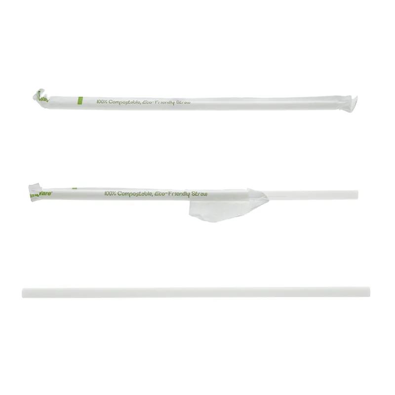 Jumbo Straw 0.224X7.75 IN PLA Clear Paper Wrapped 6000/Case